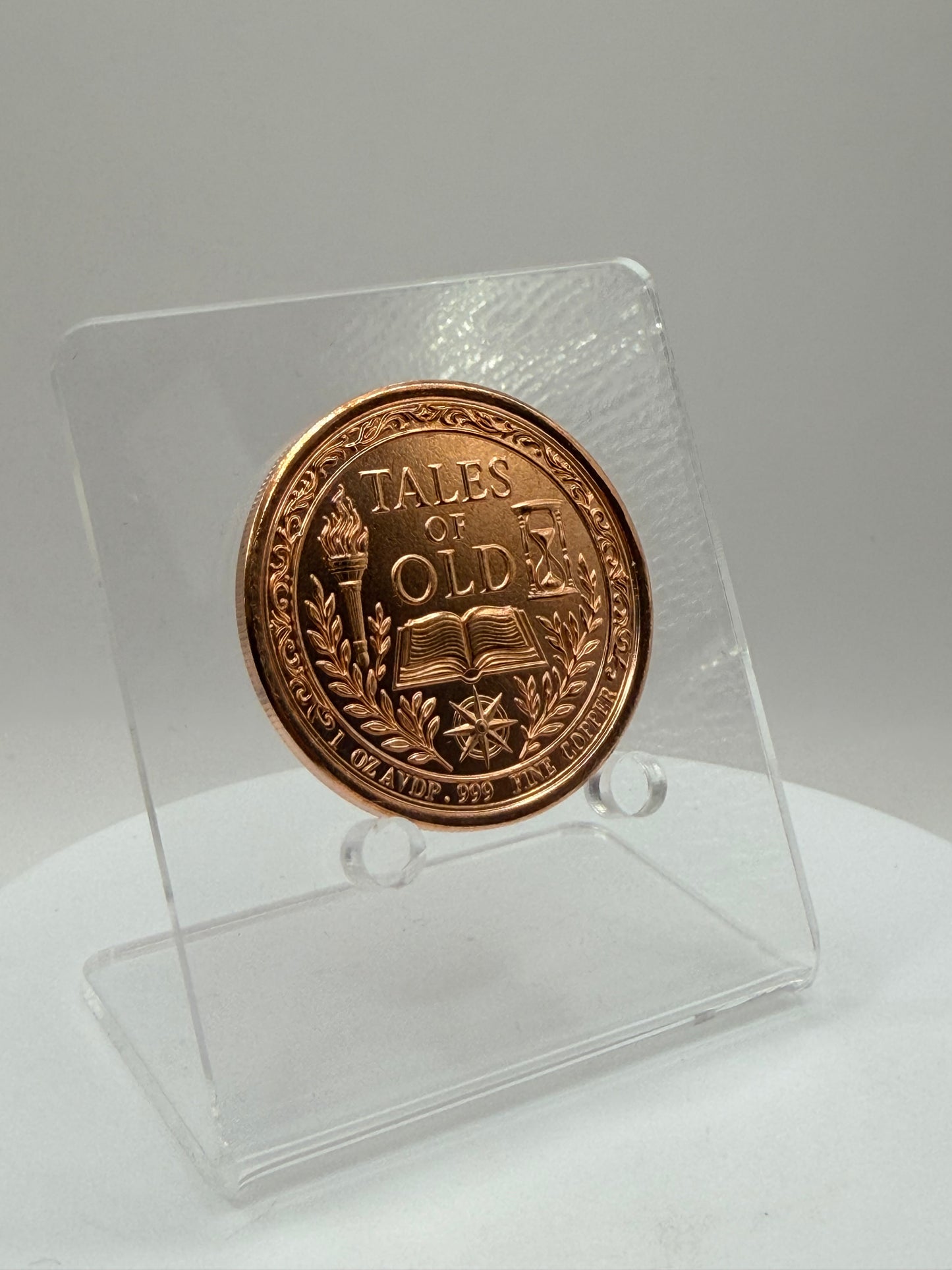 fantasy inspired copper bullion round reverse side close-up