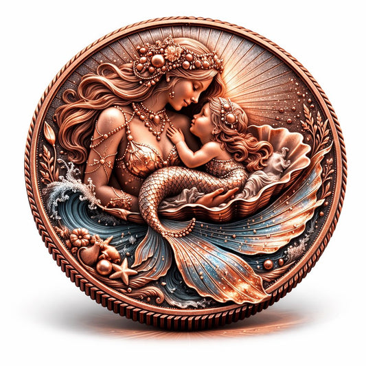 Oceans Eternal Love Mermaid 1 oz Copper Round in Box