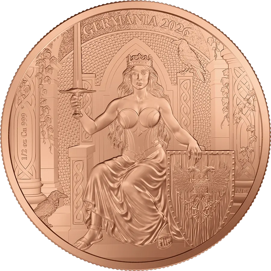 2026 Lady Germania 1/2 oz copper round obverse design