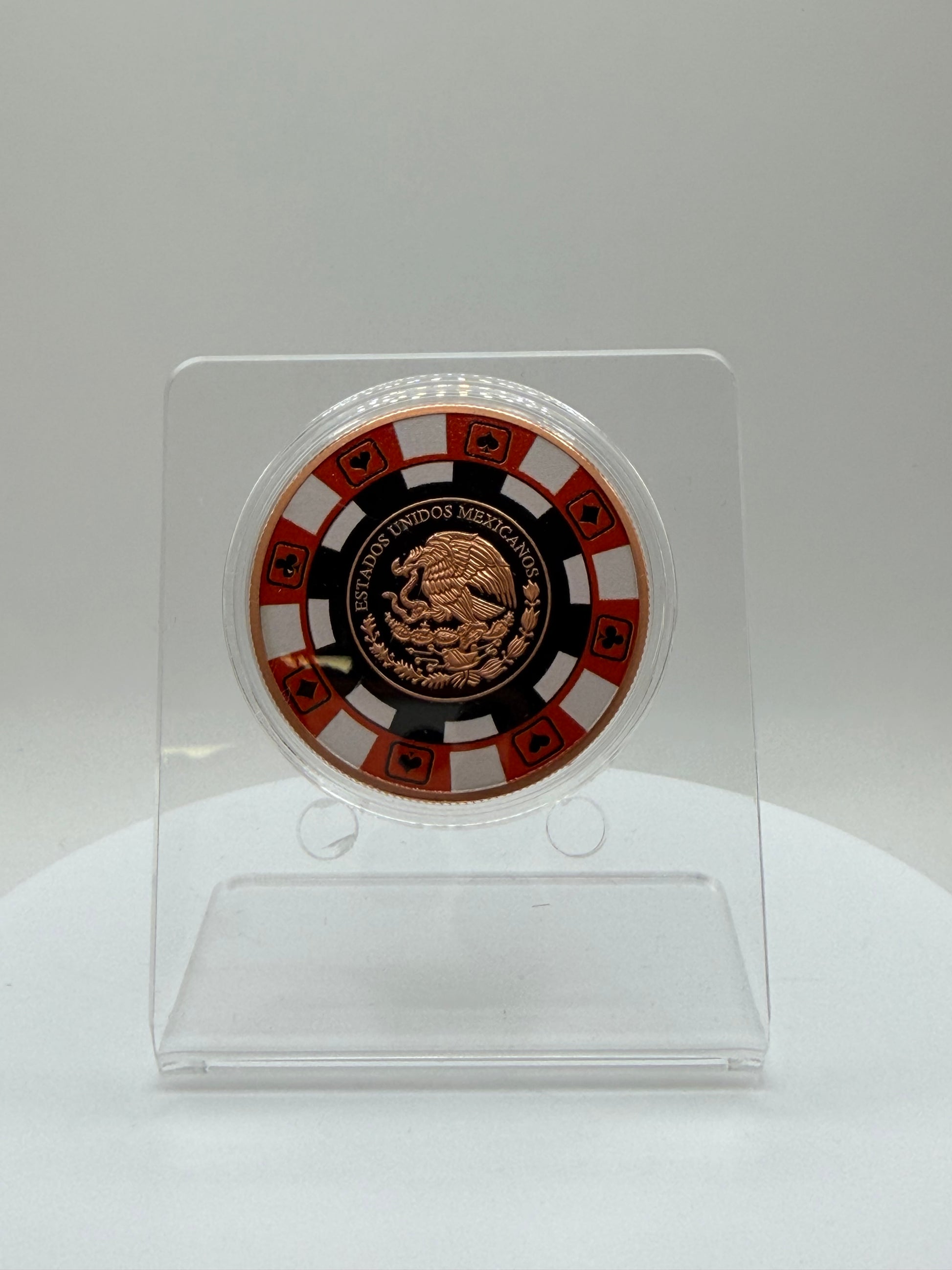 Mexican eagle emblem copper casino chip collectible round