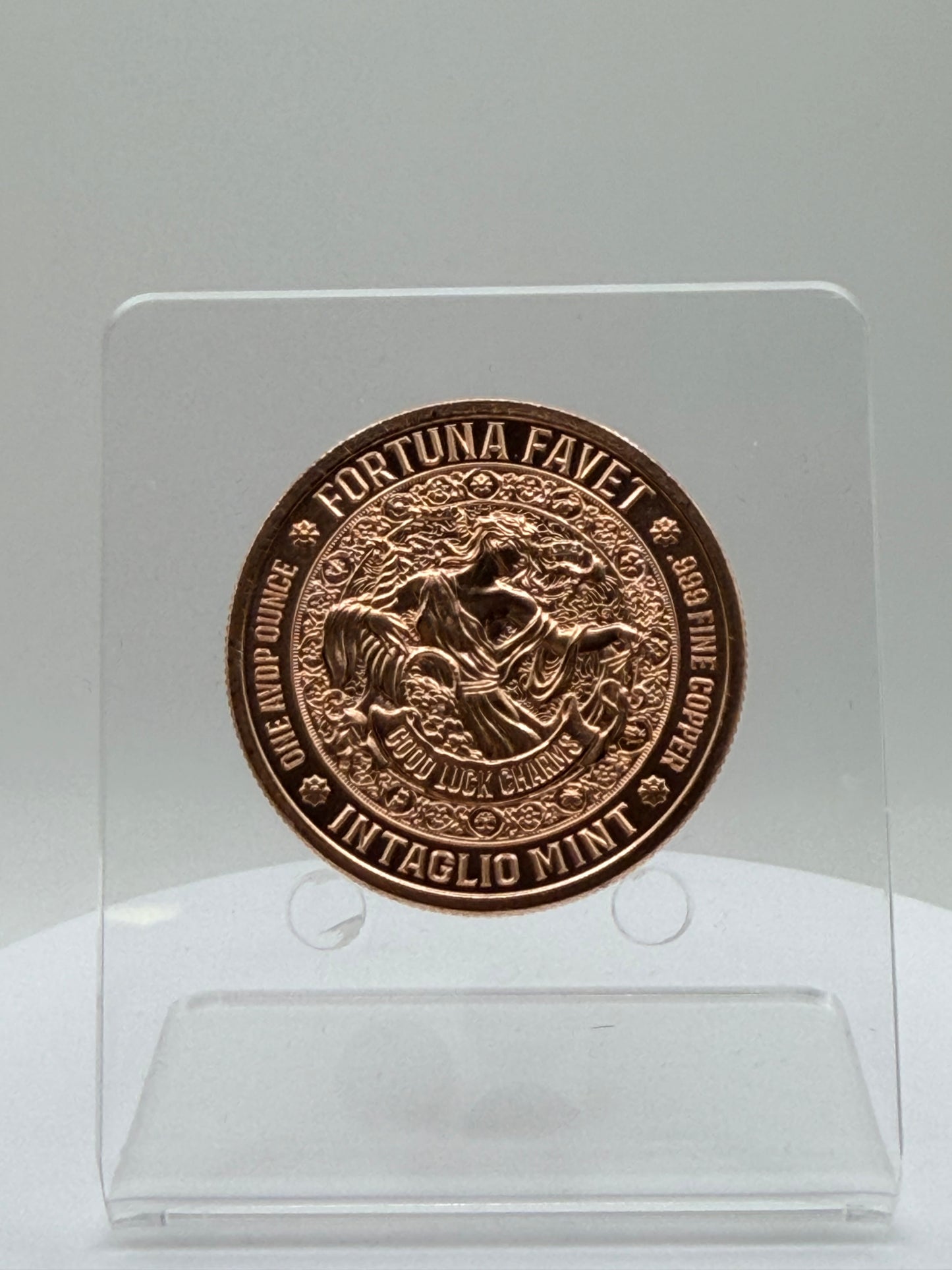 fortuna favet copper round with lady fortuna design