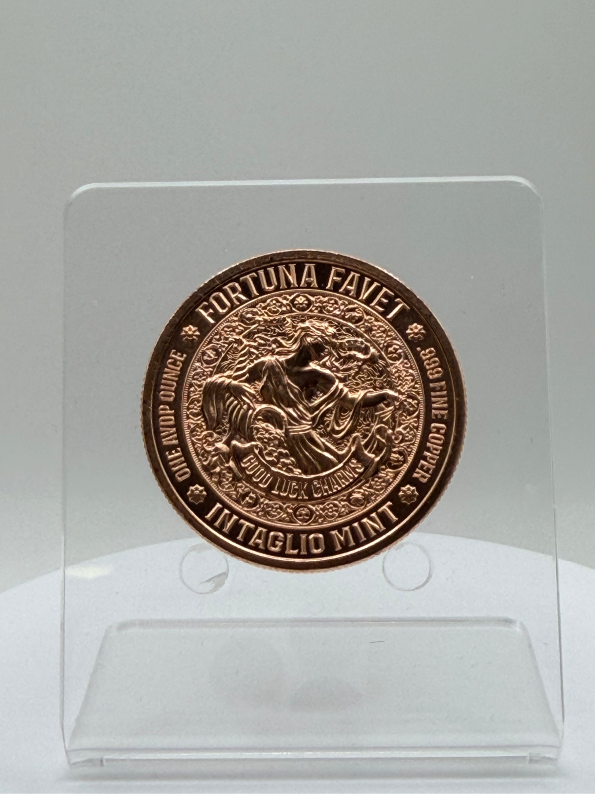 Fortuna Favet copper round with Lady Fortuna design