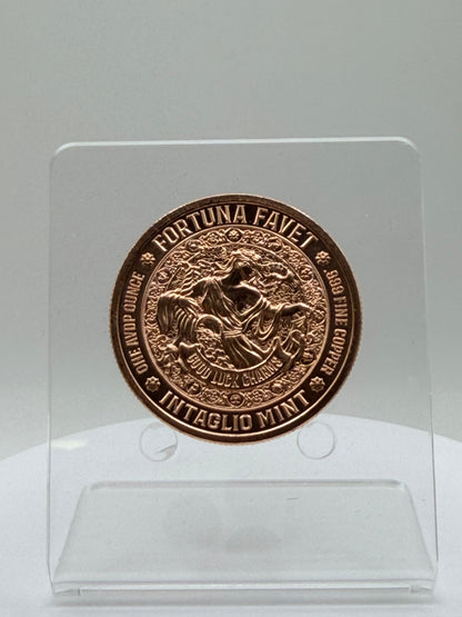Fortuna Favet copper round with Lady Fortuna design