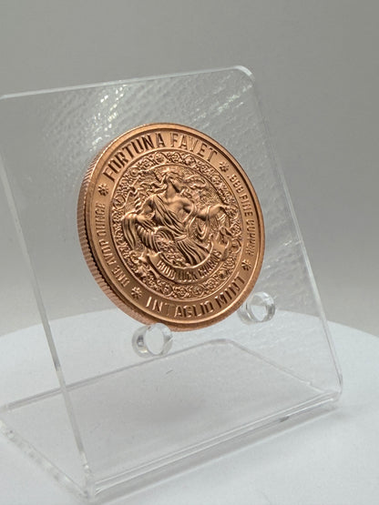 Detailed .999 fine copper round with ornate fantasy artwork