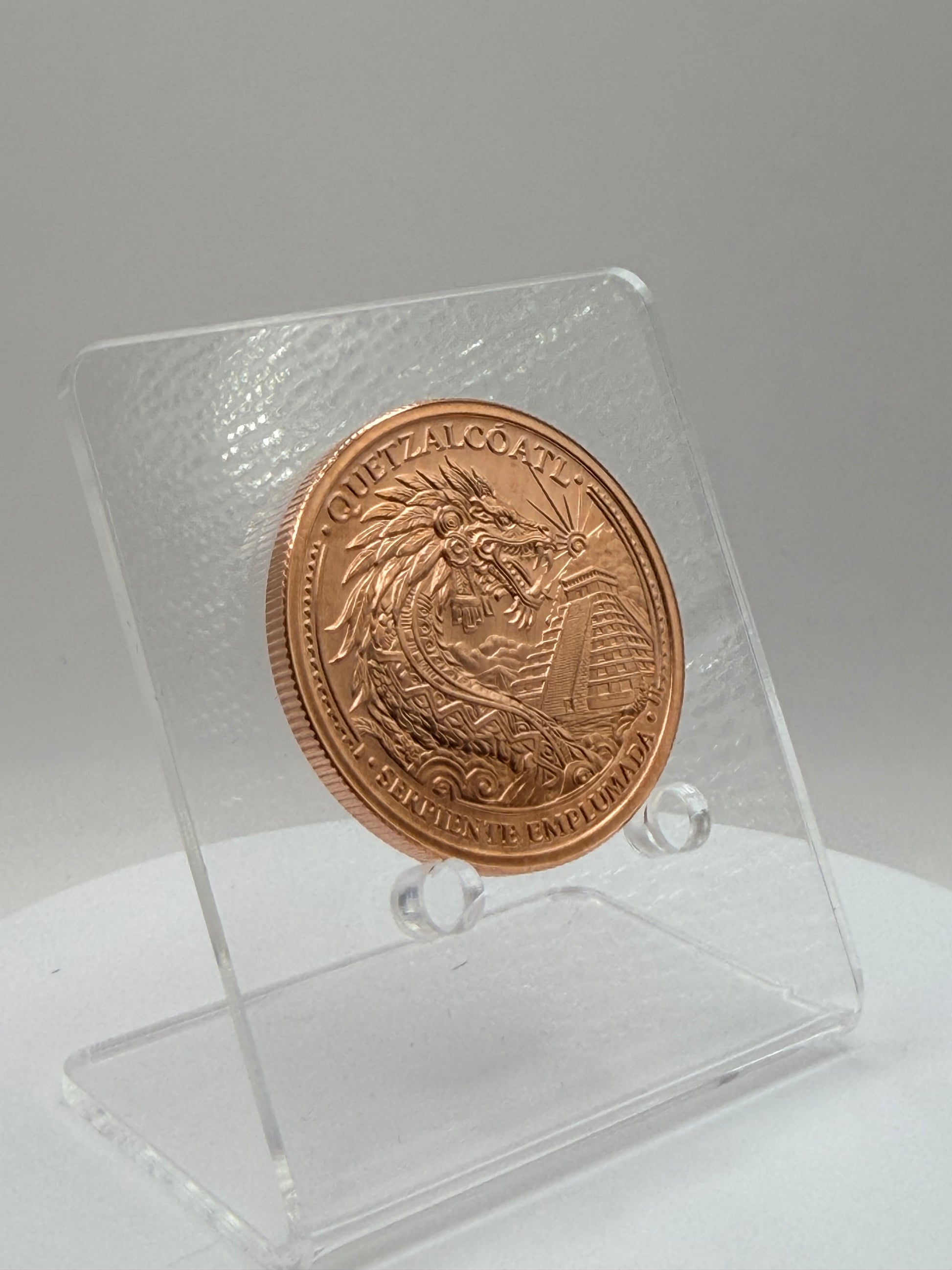 Mexican inspired 1 oz copper collectible round close-up