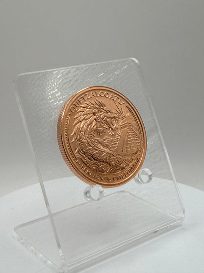 Mexican inspired 1 oz copper collectible round close-up