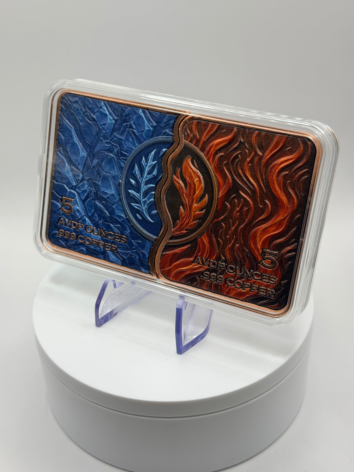 high desert mint style copper collectible bar featuring wolf artwork