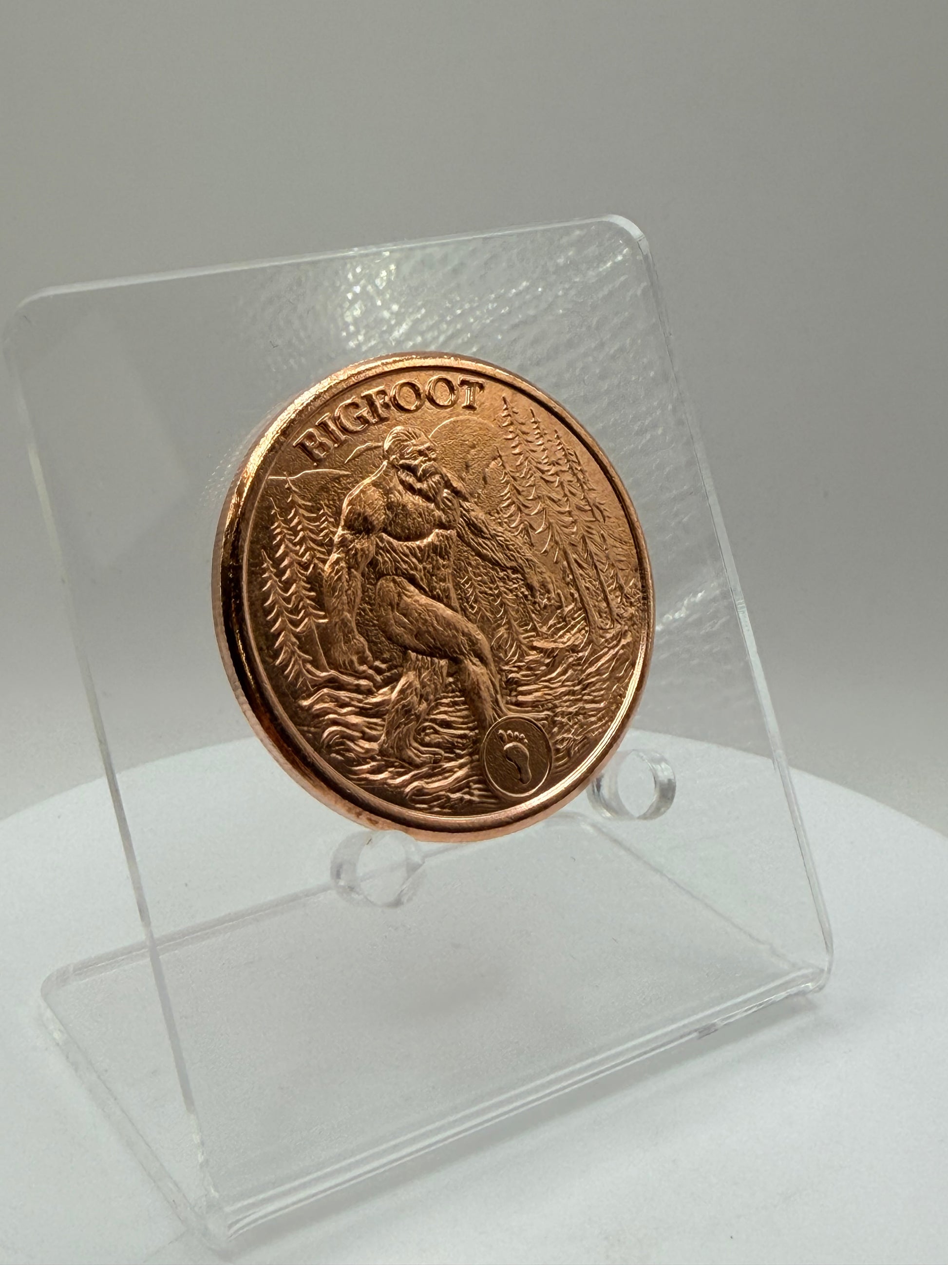 Tales of Old Bigfoot copper round close-up front design