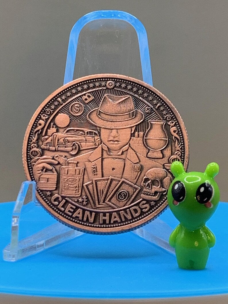 clean hands dirty money 1 oz copper round – .999 fine copper collectible gangster tribute coin
