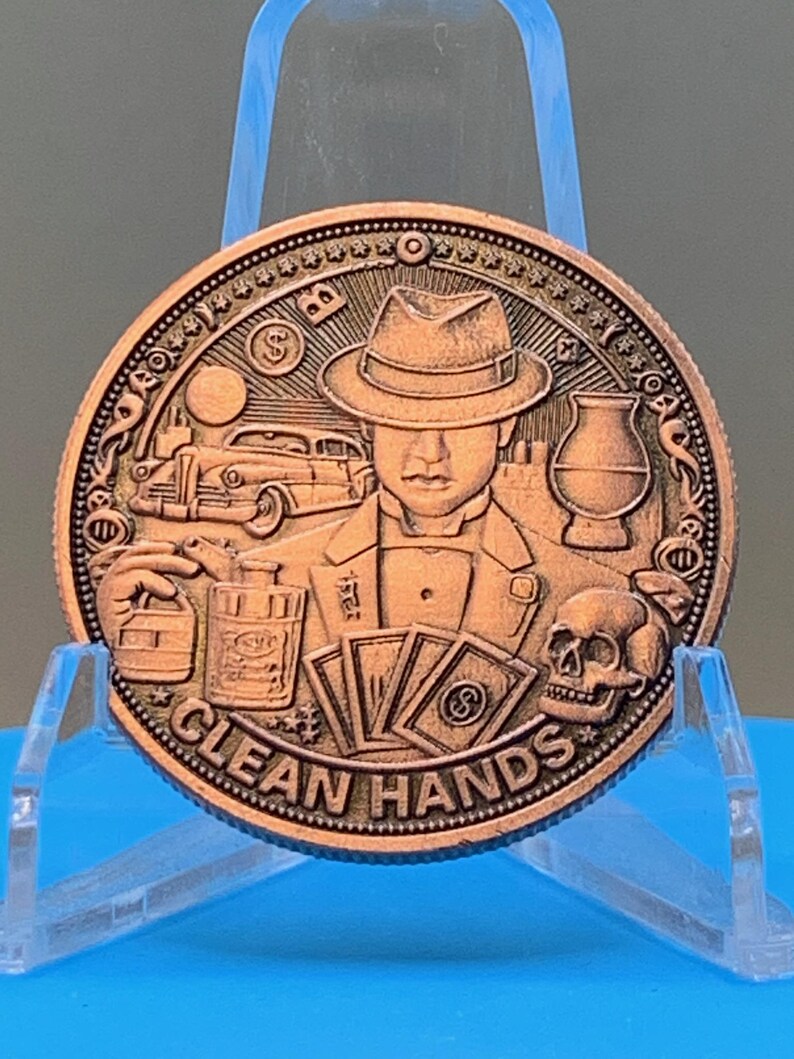 clean hands dirty money 1 oz copper round – .999 fine copper collectible gangster tribute coin