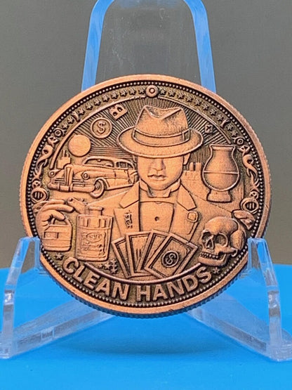Clean Hands Dirty Money 1 oz Copper Round – .999 Fine Copper Collectible Gangster Tribute Coin