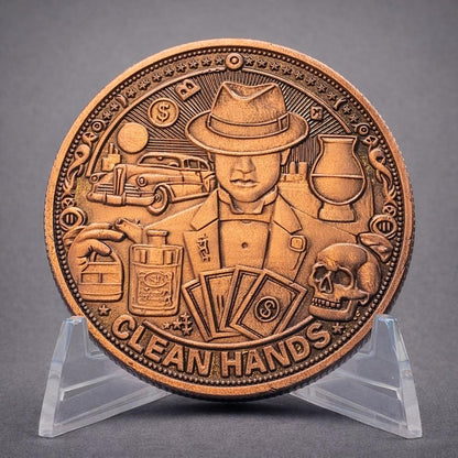 Clean Hands Dirty Money 1 oz Copper Round – .999 Fine Copper Collectible Gangster Tribute Coin