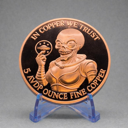 Area 51/Alien Copper Round – 5 oz .99 Fine Proof Like UFO Coin (Limited Mintage)