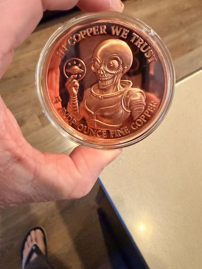 Area 51/Alien Copper Round – 5 oz .99 Fine Proof Like UFO Coin (Limited Mintage)