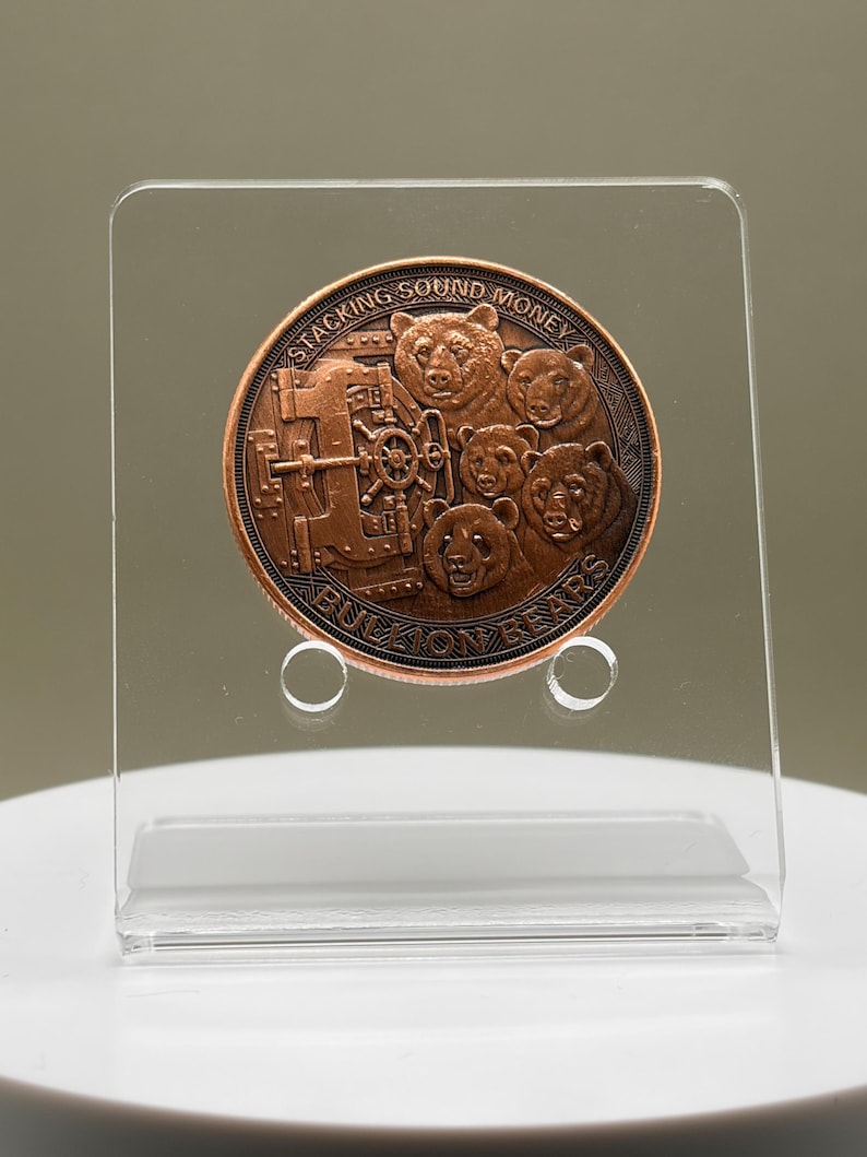 1 oz black bear copper round – colorized wildlife stacker coin