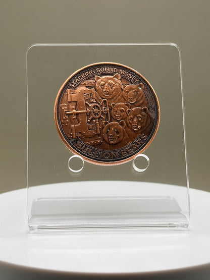 1 oz Black Bear Copper Round – Colorized Wildlife Stacker Coin
