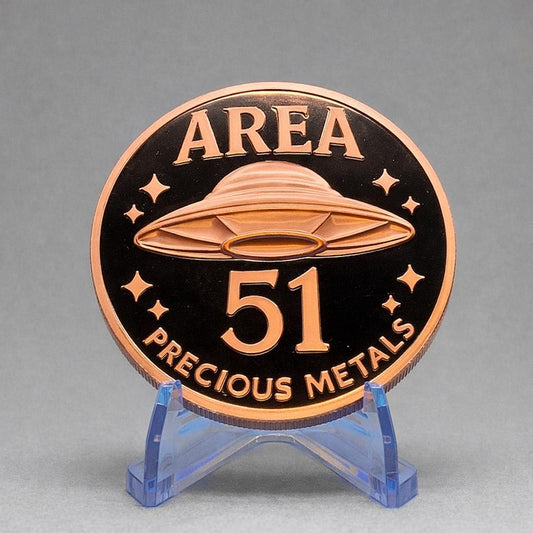 Area 51/Alien Copper Round – 5 oz .99 Fine Proof Like UFO Coin (Limited Mintage)