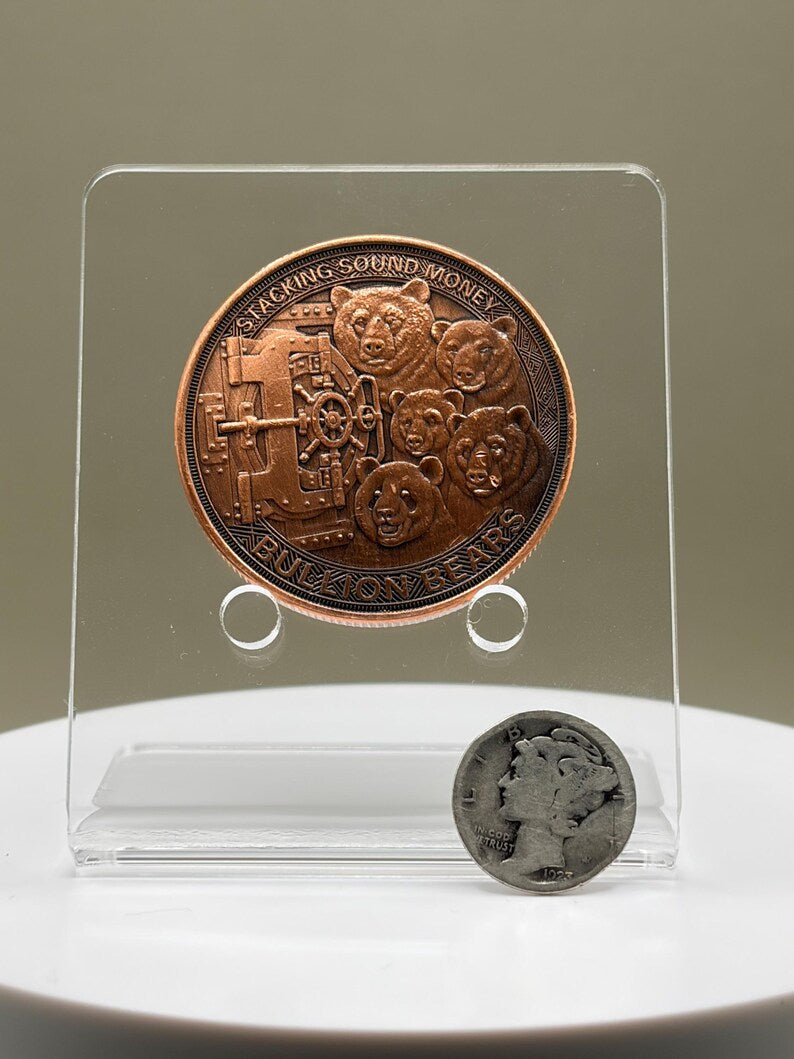 1 oz black bear copper round – colorized wildlife stacker coin