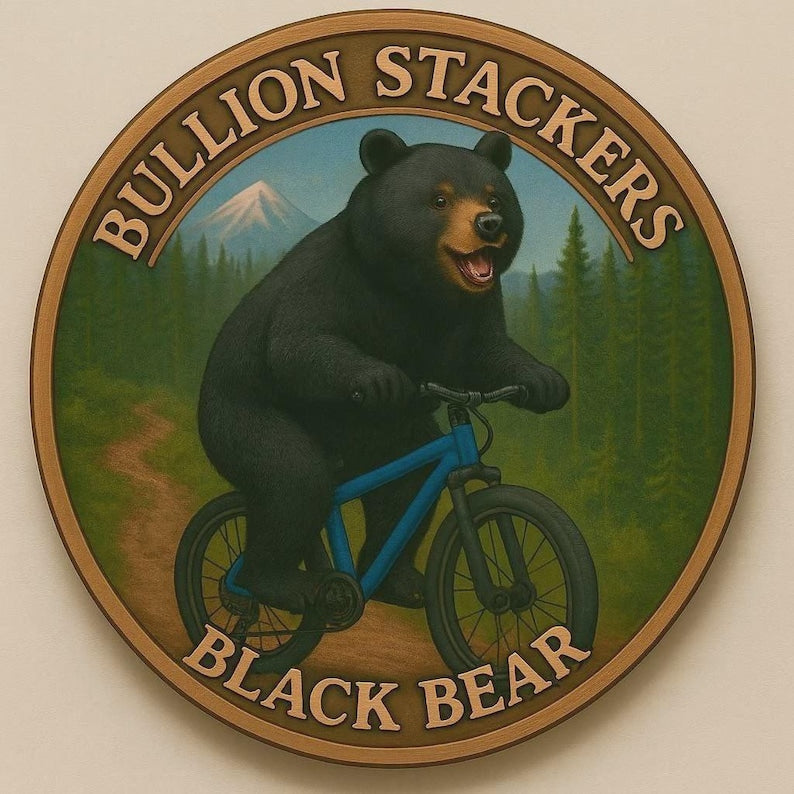1 oz black bear copper round – colorized wildlife stacker coin