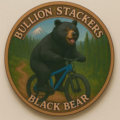 1 oz Black Bear Copper Round – Colorized Wildlife Stacker Coin