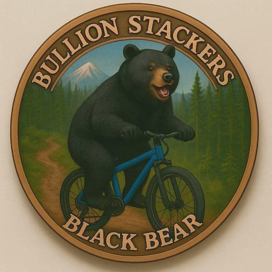 1 oz Black Bear Copper Round – Colorized Wildlife Stacker Coin