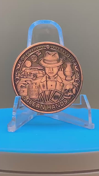 Clean Hands Dirty Money 1 oz Copper Round – .999 Fine Copper Collectible Gangster Tribute Coin