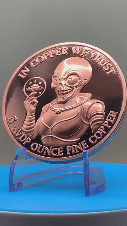 Area 51/Alien Copper Round – 5 oz .99 Fine Proof Like UFO Coin (Limited Mintage)